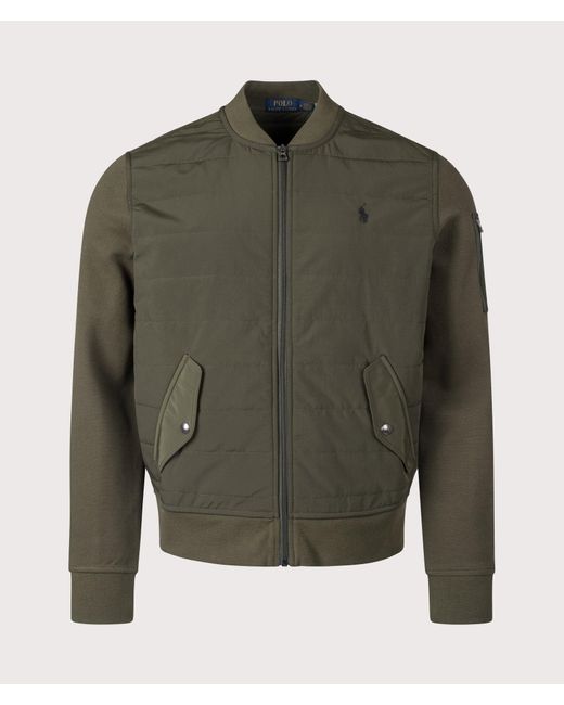 Polo Ralph Lauren Green Hybrid Bomber Jacket for men