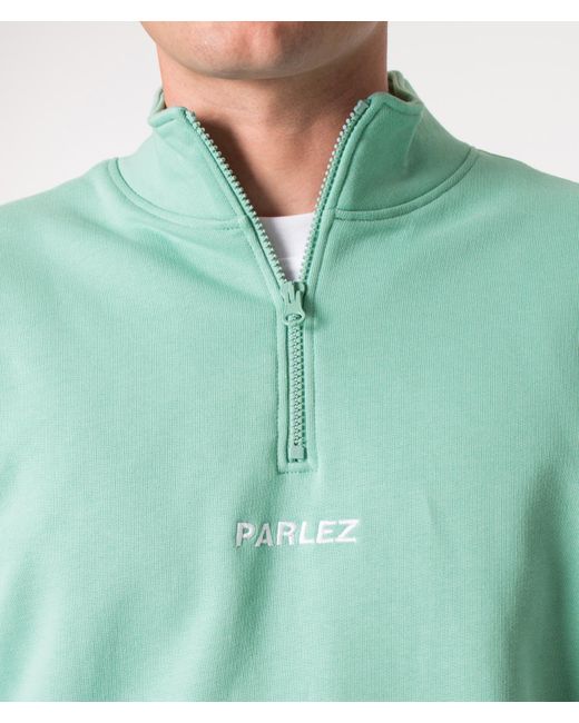 Parlez Green Quarter Zip Ladsun Sweatshirt for men