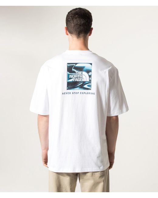 The North Face White Oversized Fit Liquid Nse Box Graphic T-Shirt for men