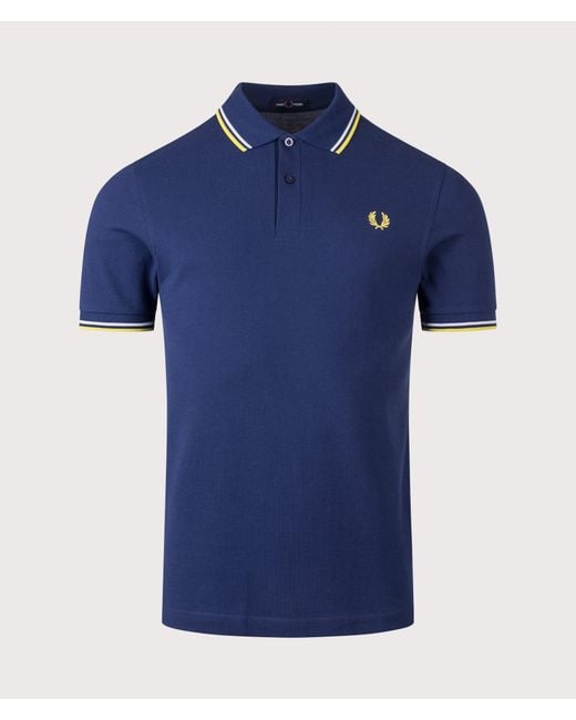 Fred Perry Blue Regular Fit Twin Tipped Polo Shirt for men