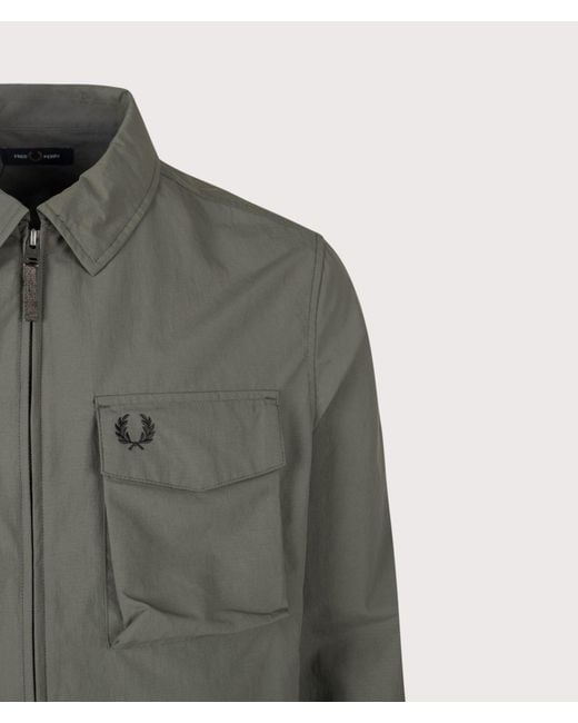 Fred Perry Gray Regular Fit Ripstop Pocket Overshirt for men