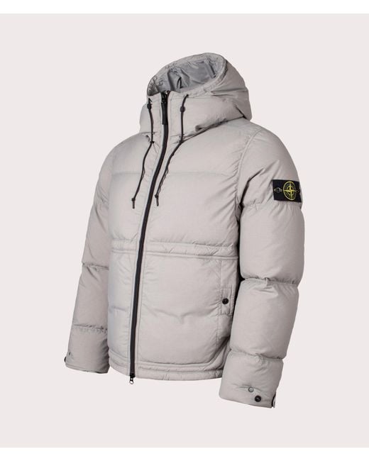 Stone Island Gray Matt Ripstop Cordura Down Jacket for men