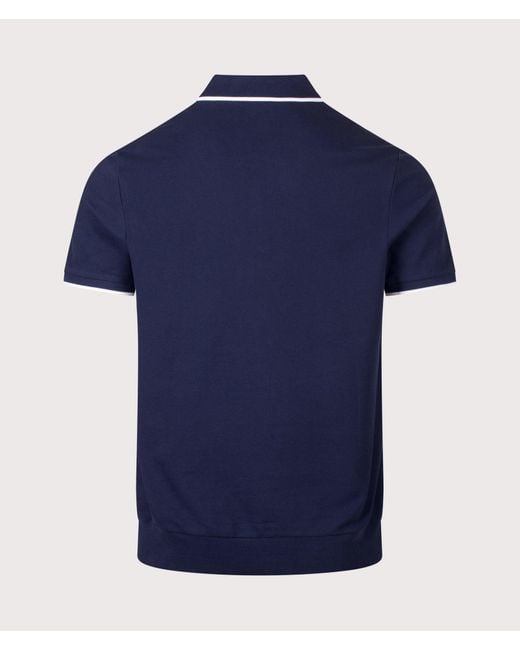 Polo Ralph Lauren Blue Classic Fit Stretch Mesh Zip Polo Shirt for men