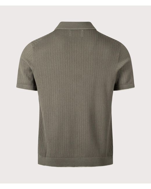 NN07 Green Nalo Knit Textured Stitch Shirt for men