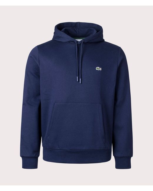 Lacoste Blue Relaxed Fit Brushed Fleece Hoodie for men