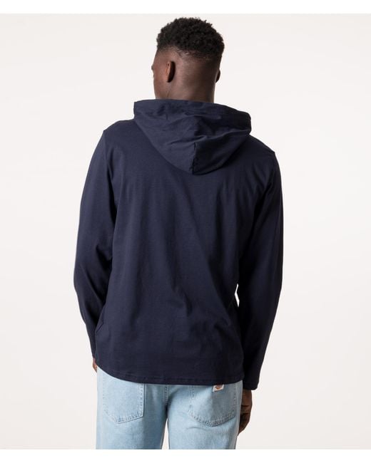 Polo Ralph Lauren Blue Lightweight Long Sleeve Hooded T-Shirt for men