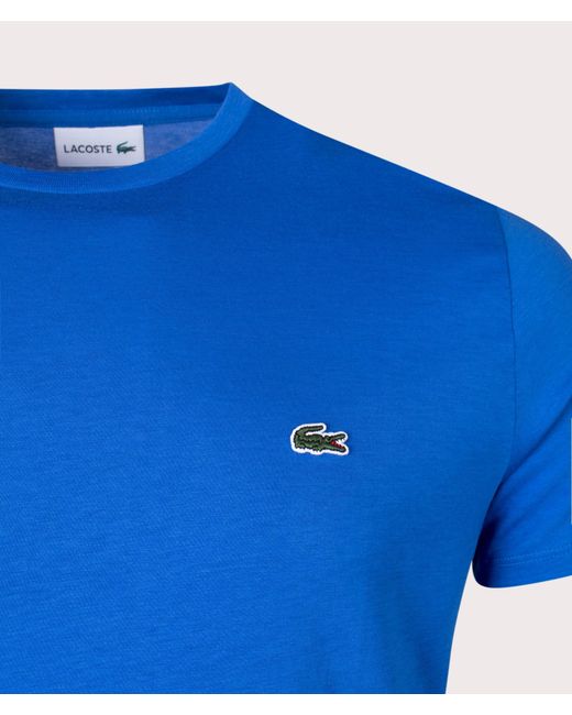 Lacoste Blue Pima Cotton Croc Logo T-shirt for men