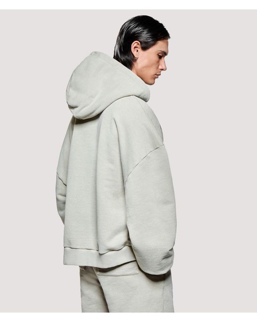 MKI Miyuki-Zoku Gray Box Fit Uniform Zip Through Hoodie for men