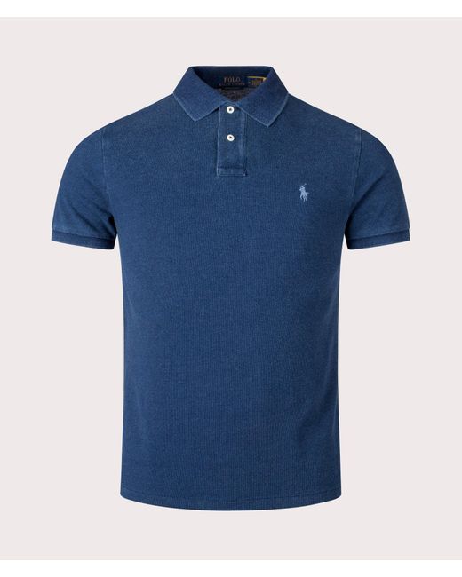 Polo Ralph Lauren Blue Custom Slim Fit Mesh Polo Shirt for men