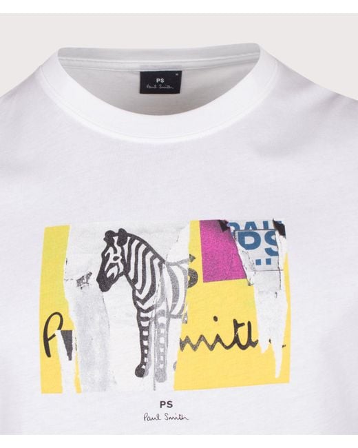 Paul Smith White Regular Fit Organic Cotton Patch Zebra T-Shirt for men
