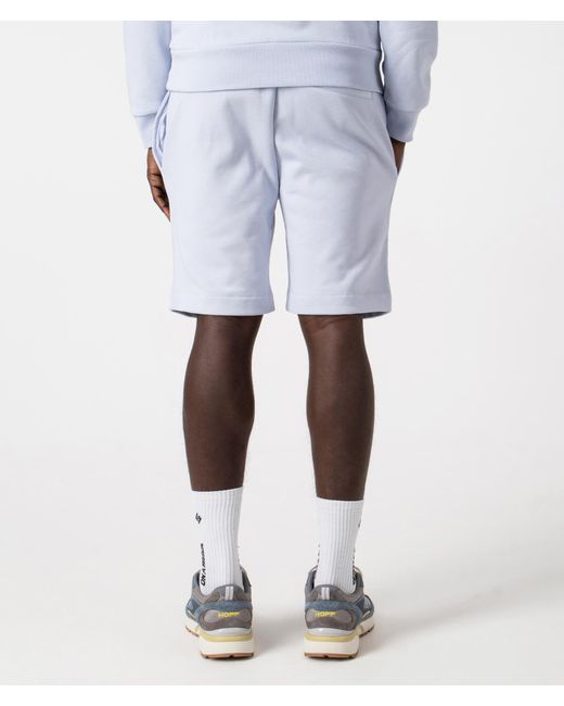 Lacoste White Organic Brushed Cotton Fleece Sweat Shorts for men