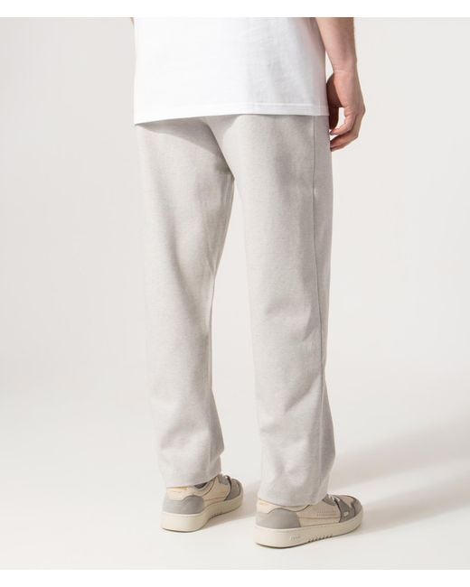 Boss White Relaxed Fit Twist Pleated Pants for men