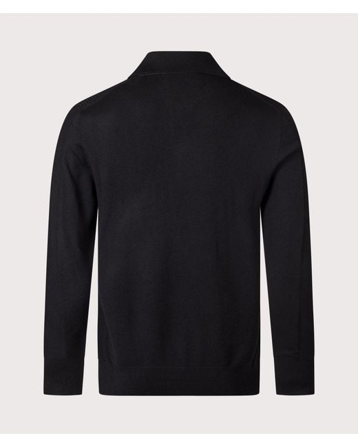 Belstaff Blue Regular Fit Long Sleeve Colden Knitted Polo Shirt for men