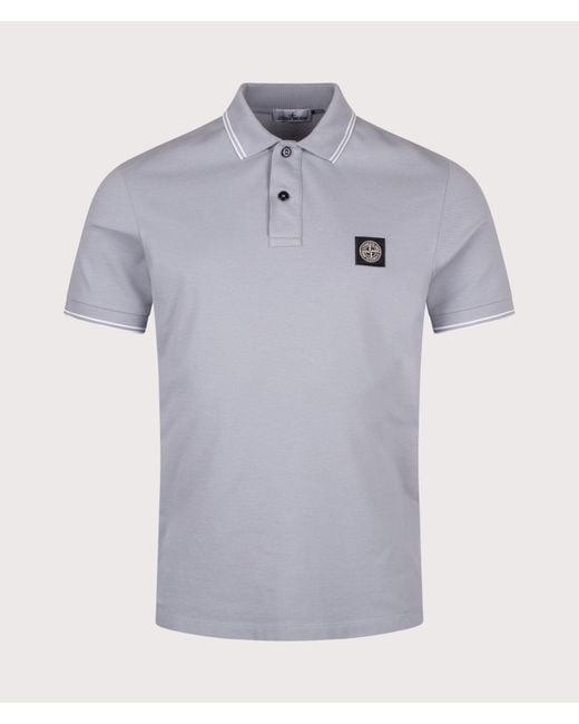 Stone Island Blue Slim Fit Organic Cotton Polo Shirt for men