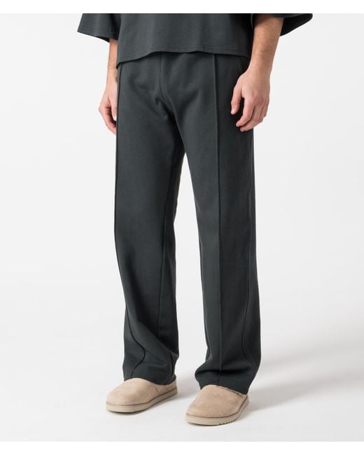 FLORENCE BLACK Black Relaxed Fit Essential Pleated Joggers for men