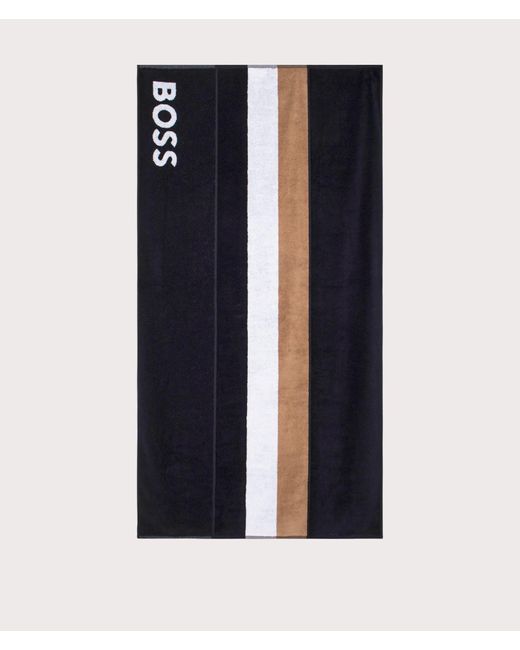 Boss Blue Signature Stripe Beach Towel for men
