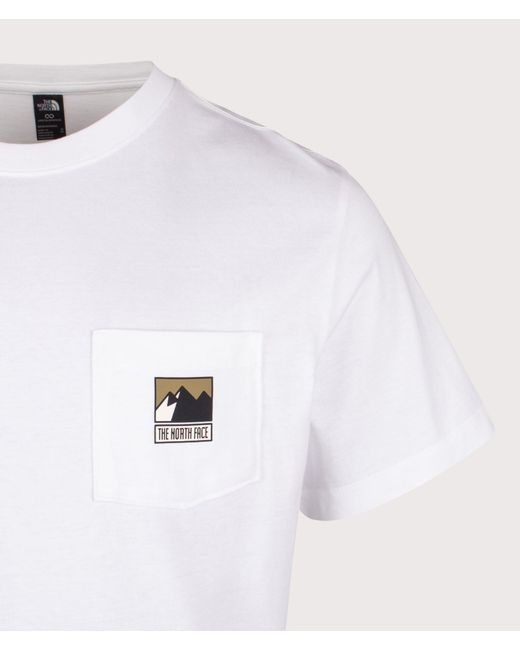 The North Face White Relaxed Fit Mountain Logo T-Shirt for men