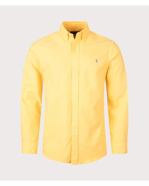 Polo Ralph Lauren Yellow Custom Fit Garment-dyed Oxford Shirt for men