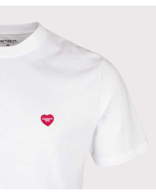 Carhartt White Regular Fit Heart T-Shirt for men