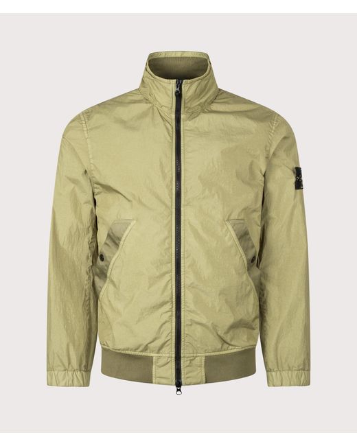 Stone Island Green Garment Dyed Crinkle Reps Ny Jacket for men