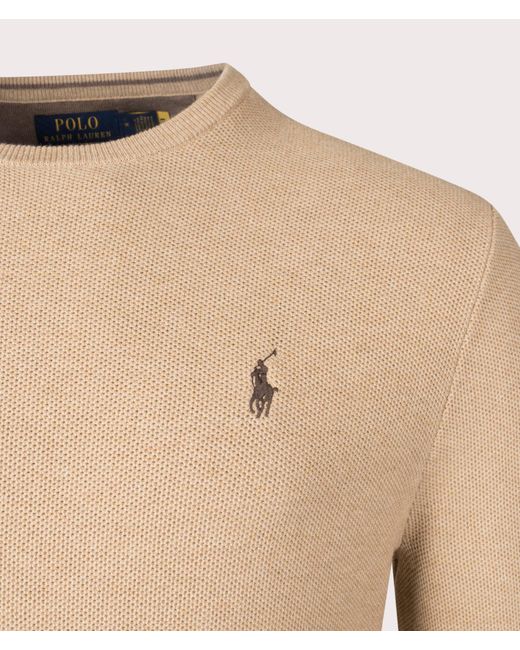 Polo Ralph Lauren Natural Textured Cotton Mesh Knitted Jumper for men