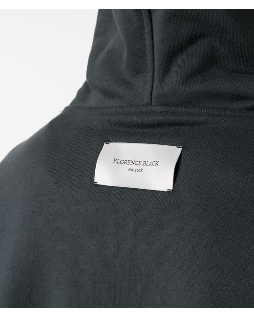 FLORENCE BLACK Gray Oversized Crop Hoodie V3 for men