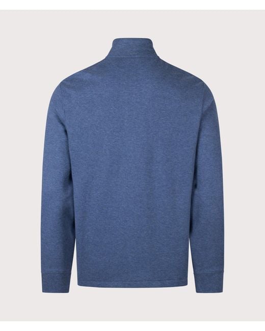 Polo Ralph Lauren Blue Loose Fit Estate-Rib Quarter Zip Knit Jumper for men