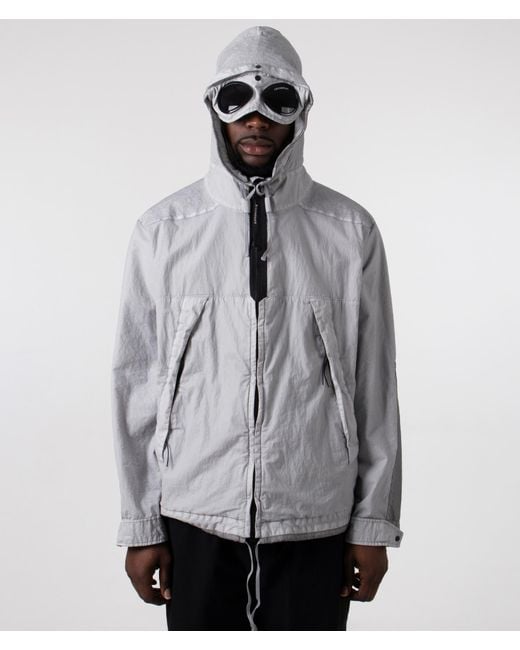 C P Company Gray 50 Fili Gum Mixed Goggle Jacket for men