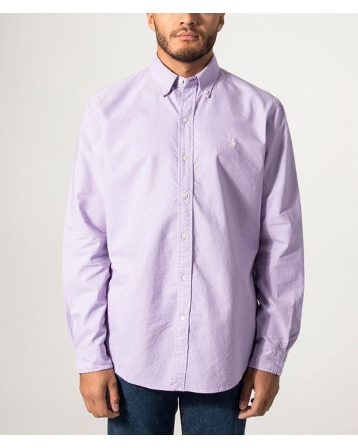 Polo Ralph Lauren Purple Custom Fit Garment-Dyed Oxford Shirt for men