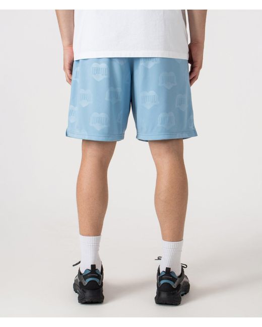 Carhartt Blue Relaxed Fit Hartt Football Shorts for men