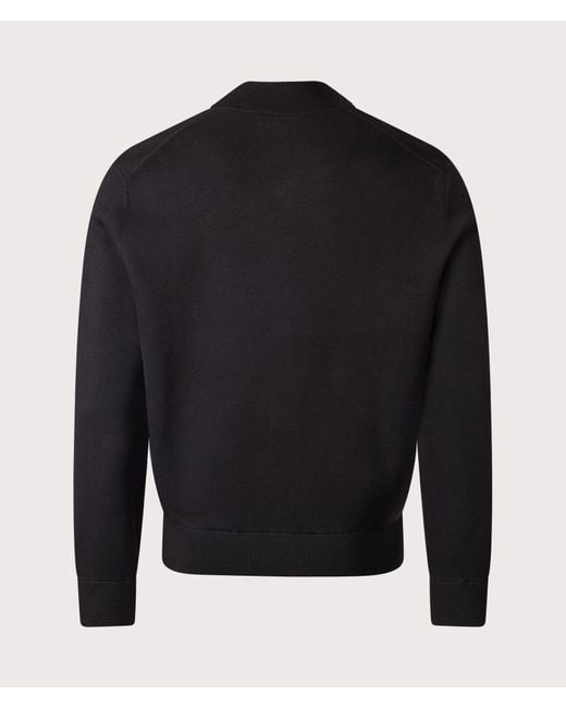 Lacoste Blue Zip Through Double Knit Bomber Jacket for men