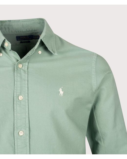 Polo Ralph Lauren Green Custom Fit Garment-Dyed Oxford Shirt for men