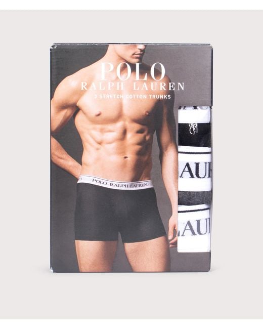 Polo Ralph Lauren White 3 Pack Classic Stretch Cotton Trunks for men