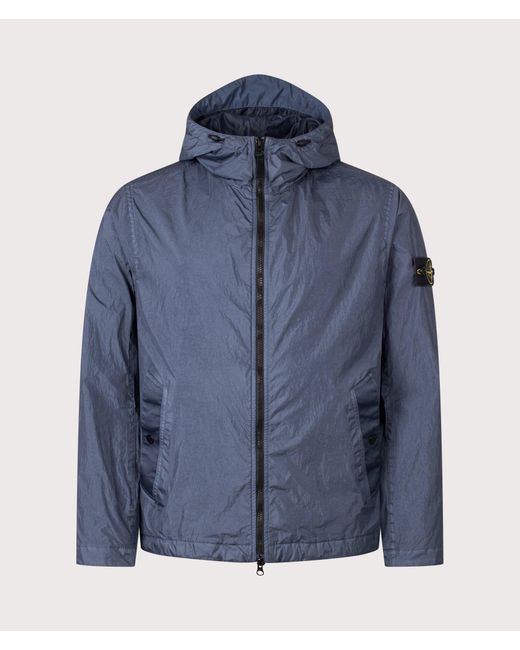 Stone Island Blue Garment Dyed Crinkle Reps Ny Jacket for men
