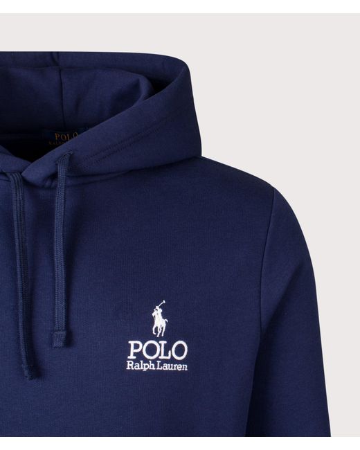 Polo Ralph Lauren Blue Logo Fleece Lined Hoodie for men