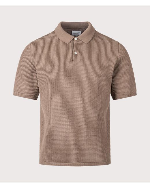 Norse Projects Brown Anholt Cotton Crepe Polo Shirt for men