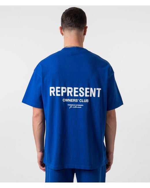 Represent Blue Oversized Fit Owners Club T-Shirt for men