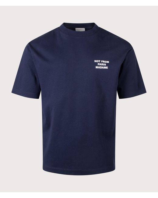 Drole de Monsieur Blue Slogan T-Shirt for men