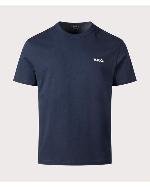 A.P.C. Blue Relaxed Fit Petit Vpc Logo T-Shirt for men