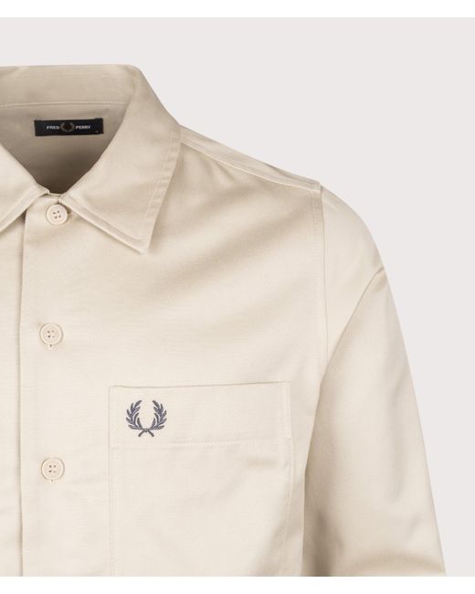 Fred Perry Natural Regular Fit Twill Overshirt for men