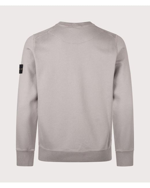 Stone Island Gray Organic Cotton Fleece Sweatshirt for men