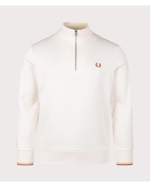 Fred Perry Natural Quarter Zip Sweatshirt for men