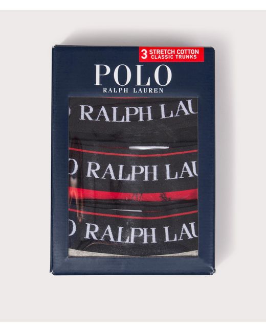 Polo Ralph Lauren Red Three Pack Of Classic Stretch Cotton Trunks for men