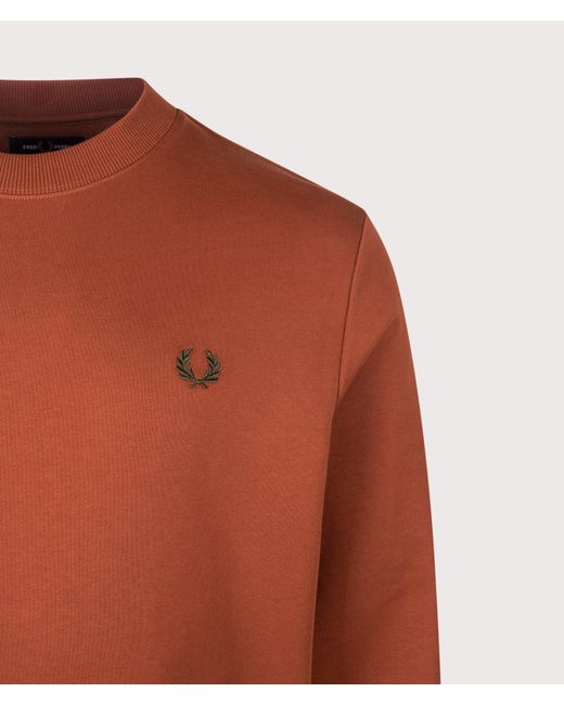Fred Perry Orange Regular Fit Crew Neck Sweatshirt for men