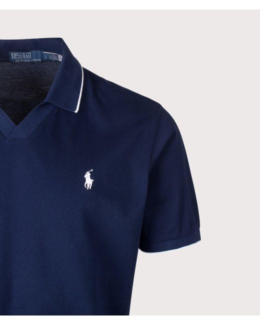 Polo Ralph Lauren Blue Regular Fit Jacquard Mesh Polo Shirt for men