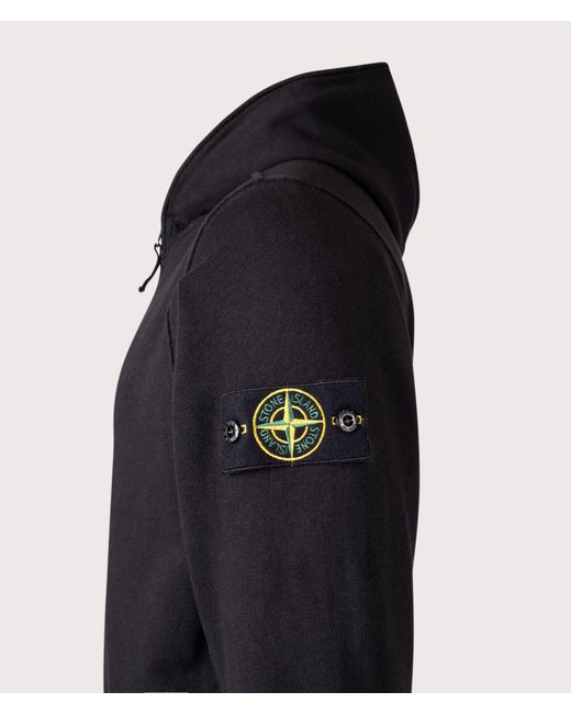 Stone Island Blue Malfilé 'Old' Treatment Full Zip Hoodie for men