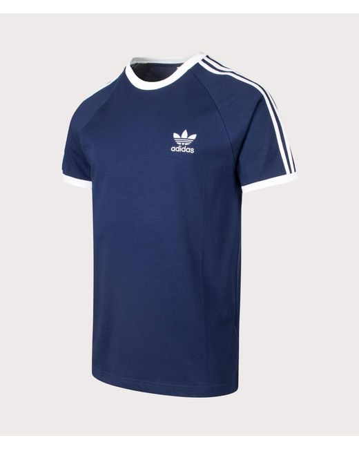 Adidas Originals Blue Slim Fit Adicolor Classics 3-Stripes T-Shirt for men
