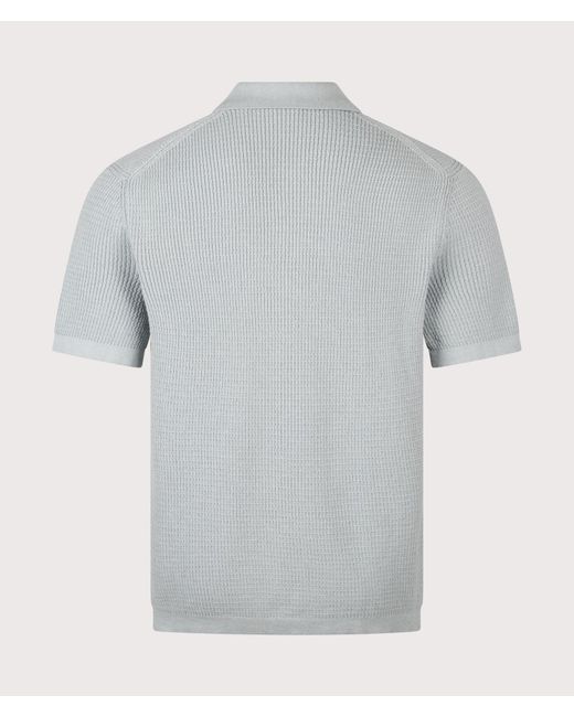 Boss Gray Relaxed Fit Akepalo Knitted Polo Shirt for men