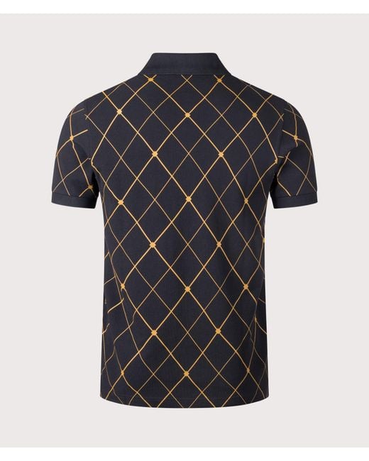 Fred Perry Black Regular Fit Argyle Print Shirt for men
