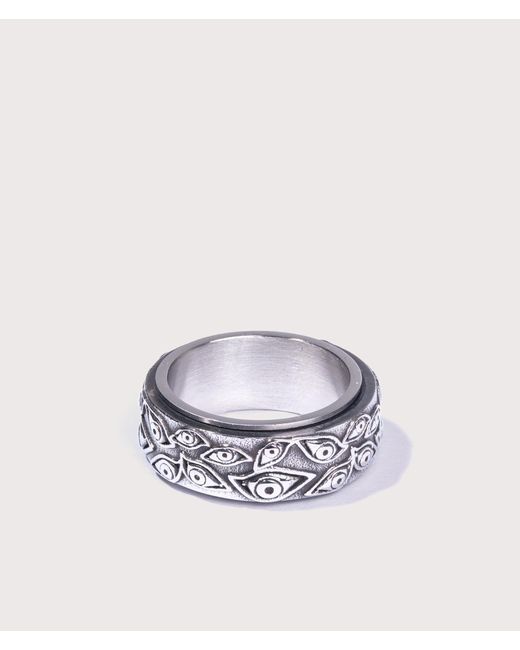 Mysterious Jeweller White Stainless Steel Spinner Ring for men
